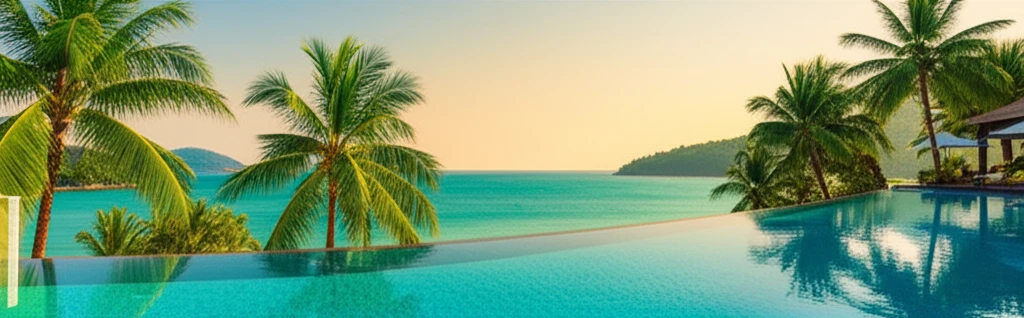 파통비치 리조트에서의 아름다운 석양 풍경