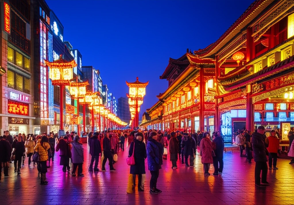 왕푸징의 화려한 야경